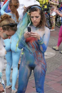 Naked girls on variuos nudist events