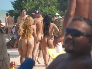 Nude beach and topless girls