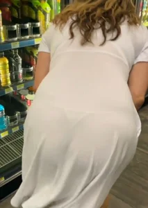 Gas Station White Thong VPL