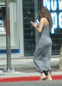 Amazing girl in tight dress