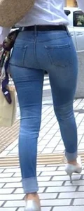 Girl with a big ass in tight jeans