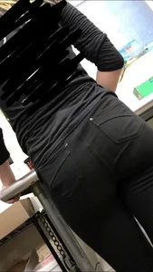 Hot coworker with a nice ass in tight black jeans