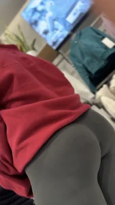 Thick Blonde Lululemon Pawg Employee with a fat cameltoe