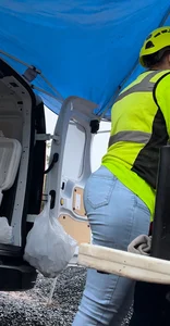 Latina food truck lady at the jobsite
