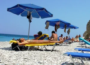 Nude beach and topless girls