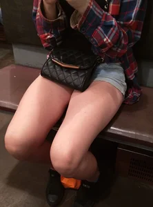 Train Candid Photo - Hot Redhead Teen with Amazing Legs