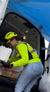 Latina food truck lady at the jobsite