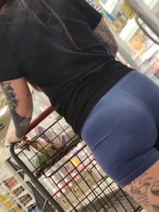 Out In The Wild 59 (tatted up bubble butt blue legging shorts)