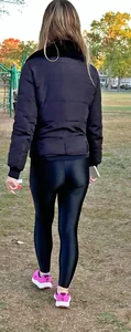 Hot Babysitter in shiny leggings