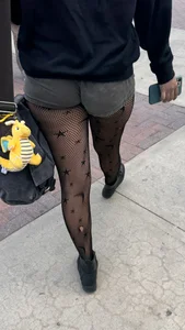 [OC] Cute Goth Booty in Short Shorts and Fishnets
