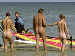Nude beach and topless girls