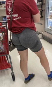 GF in Birkenstocks + leggings shorts