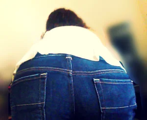 College Teen’s Booty in Jeans - Young Girl Bending Over
