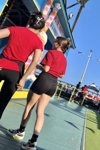 Slim college brunette working at a fair (oc)