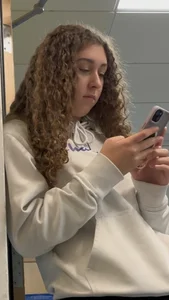 Curly Haired College Girl Loves To Only Wear Leggings Everyday