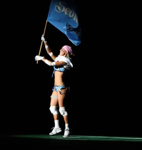 Sexy female football players with hot bodies