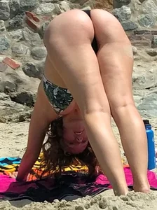 Teen in Thong Doing Yoga
