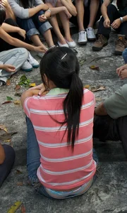 Nerdy Asian girl huge thong slip wardrobe malfunction