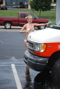 Various sexy girls at car washes in bikinis