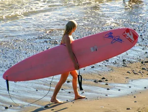 Candid surfer babes on the beach and in bikinis