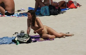 Nude beach and topless girls