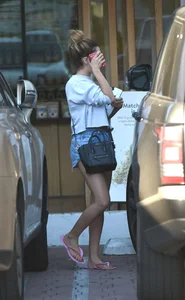 Ashley Tisdale in shorts at The Skin Clinic in Los Angeles