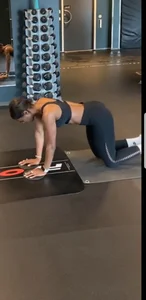 Fit Girl in a Sporting Top And Yoga Pants Working Out Doggy Style - Gym Hot Creepshot