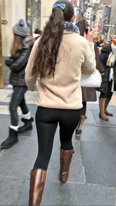 Girl with Hot Ass and Thin Legs in Boots on the Street Creepshots Series