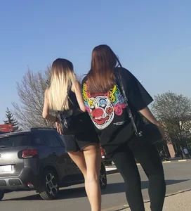 Perfect little booty in mini shorts, cheeks visible