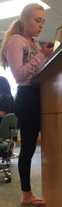 Cute Blonde Teen in Leggings