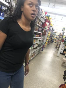 Dollar General black babe with a nice ass in tight jeans