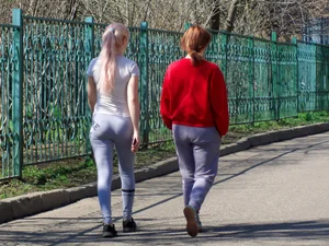Blonde in Tight Leggings with Hot Booty City Candid