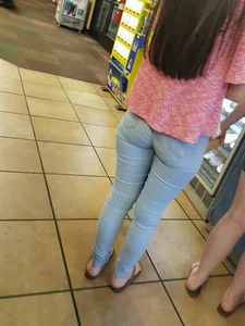 Broad Ass in Tight Jeans at the Supermarket