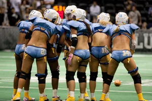 Sexy female football players with hot bodies
