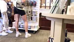 Fresh Teenaged Ass in Legging Shorts