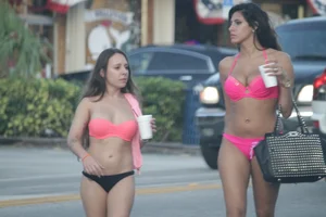 Sexy Florida beach bikini girls, some topless