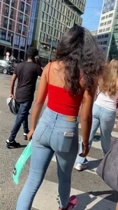 Mix of nice asses out in tight jeans