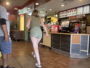 Public Beauties | Showing Off Cheeks In Front Of Dad