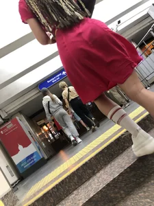 Candid Girl With Dreadlocks Subway VPL Creepshots Gallery - Her Panties Seen Through Her Dress