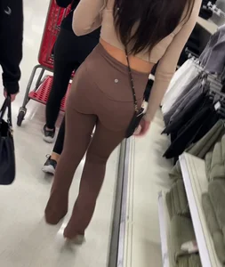 Hot college brunette in her brown lulus