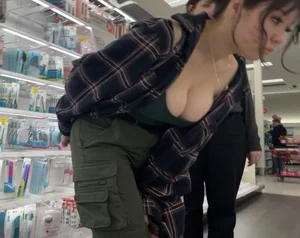 Teen with her fat TITS about to fall out!