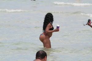 Ebony beach and bikini girls