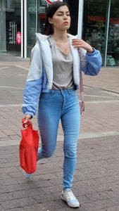Tight blue jeans creepshots compilation