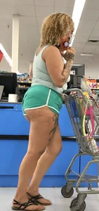 [OC] BBW Mixed MILF ASS completely OUT at Walmart + Nipple Piercings