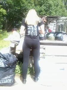 Blonde in Tight Pants With Hot Ass Suburb Candid Photo