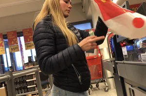 Sexy girl in tight jeans