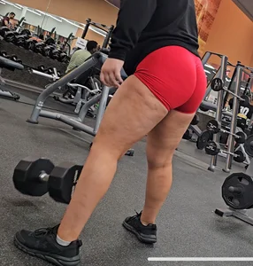 PHATTT Ass Squatting in Red Tight Spandex (GIF at end)
