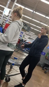 Hot Teens in Toga Pants at the Supermarket Voyeur Photos