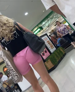 OC Blonde MILF in Tight Pink Shorts