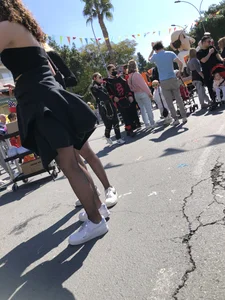Carnival girls wearing pantyhose, spandex shorts, stockings, skirts and other outfits